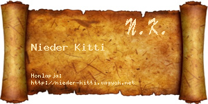 Nieder Kitti névjegykártya